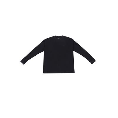 Longsleeve DROPSIZE "Dropsize WAFFLE LONGSLEEVE", Herren, Gr. M, schwarz, 100% Baumwolle, bedruckt, oversize, Rundhals, Shirts