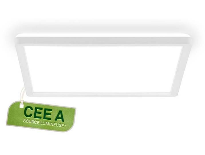 Briloner Tava A Lampe de plafond à LED\, CEE A source lumineuse*\, plat\, lumière indirecte\, lampe de salon\, panneau LED\, lampe de cuisine\, 29x29x3cm\, blanc