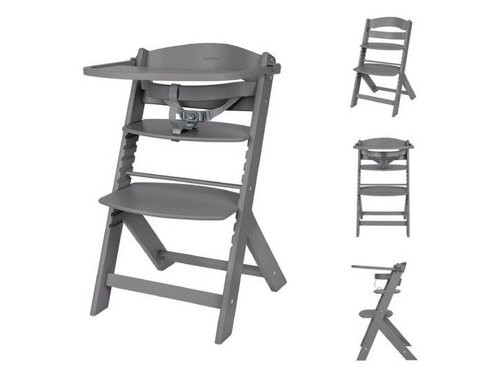 Kikkaboo Kombihochstuhl Nordy, Holz, verstellbarer Sitz, Sicherheitsgurt, skandinavisches Design