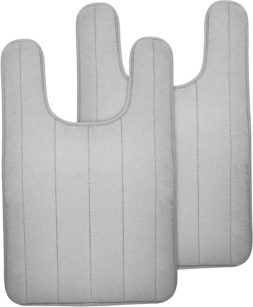 Badkamer Matten Set Zilvergrijs - Super Waterabsorberend - Maat M