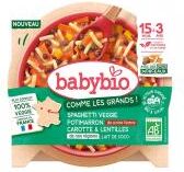 Babybio Spaghetti Veggie Potimarron Lentilles & Carotte Lait de Coco 15 Mois à 3 Ans Bio 200 g - Plat