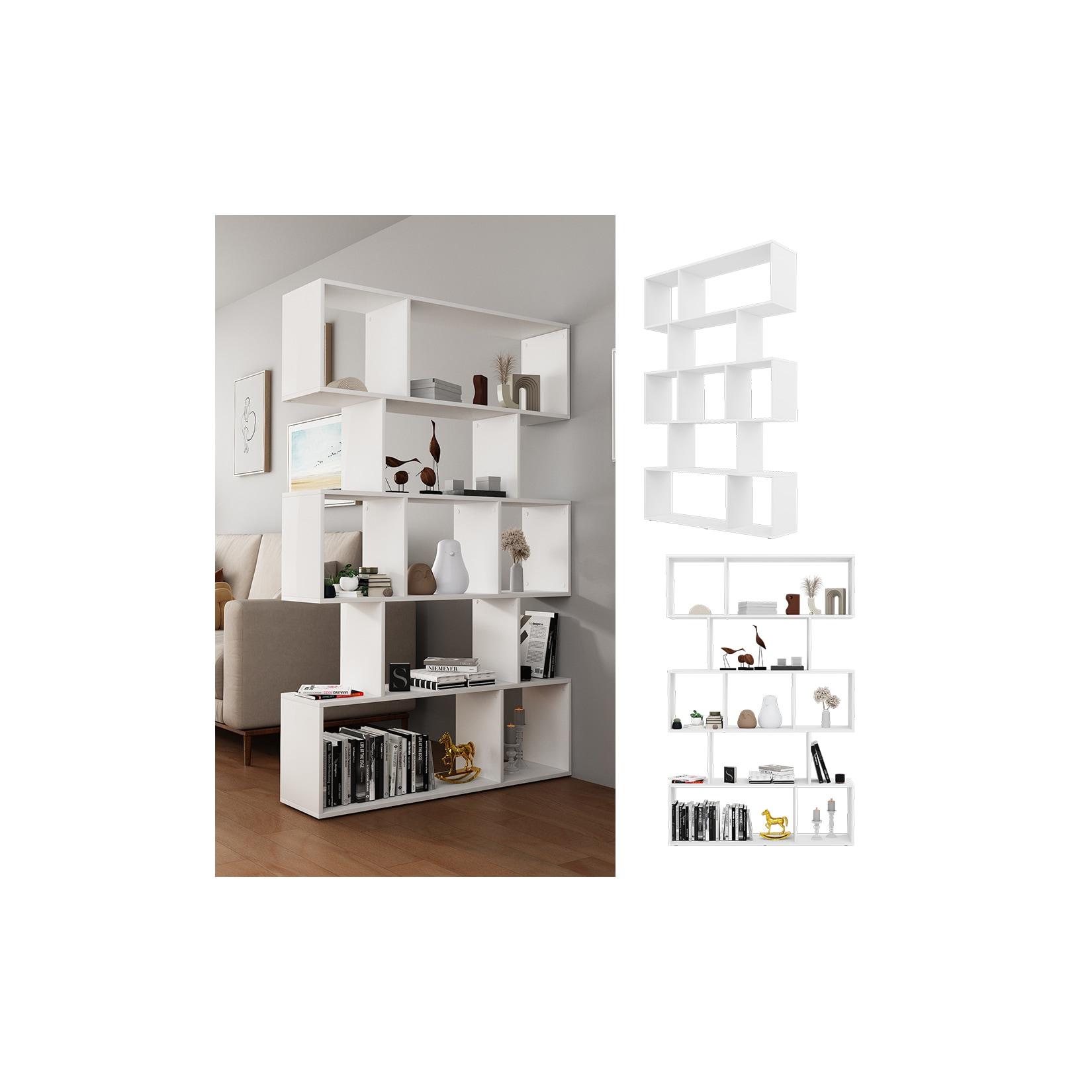 Vicco Raumteiler Aramis Weiß 106 x 161,5 cm, Standregal, Stufenregal stehend