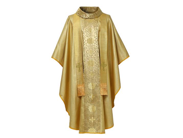 BLESSUME Vestements floraux jacquard chasuble de prêtre catholique