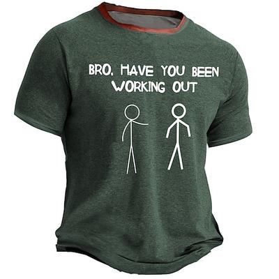 Herren Lustiges Gym T-Shirt Bruder hast du trainiert? Grafik Kurzarm Workout Tee