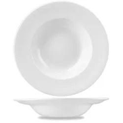 Profile Pastaschüssel, Ø 28 cm, Innendurchmesser 17,5 cm, weiße Keramik, Churchill Whvwbl, 12er-Packung