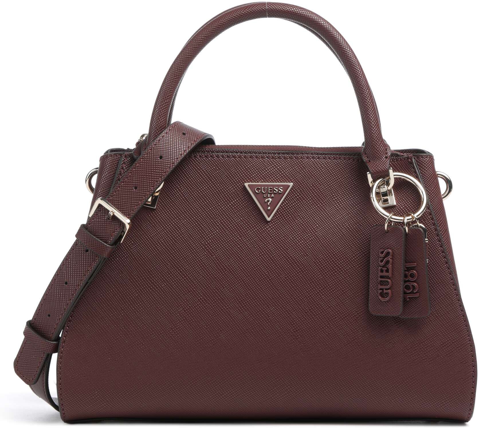 Guess Noelle II Luxury   Leather Handbag   red