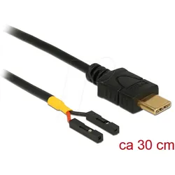 DELOCK 85396 - Kabel USB Type-C 2.0 Stecker > 2x Pfostenbuchse einzeln, 30 cm