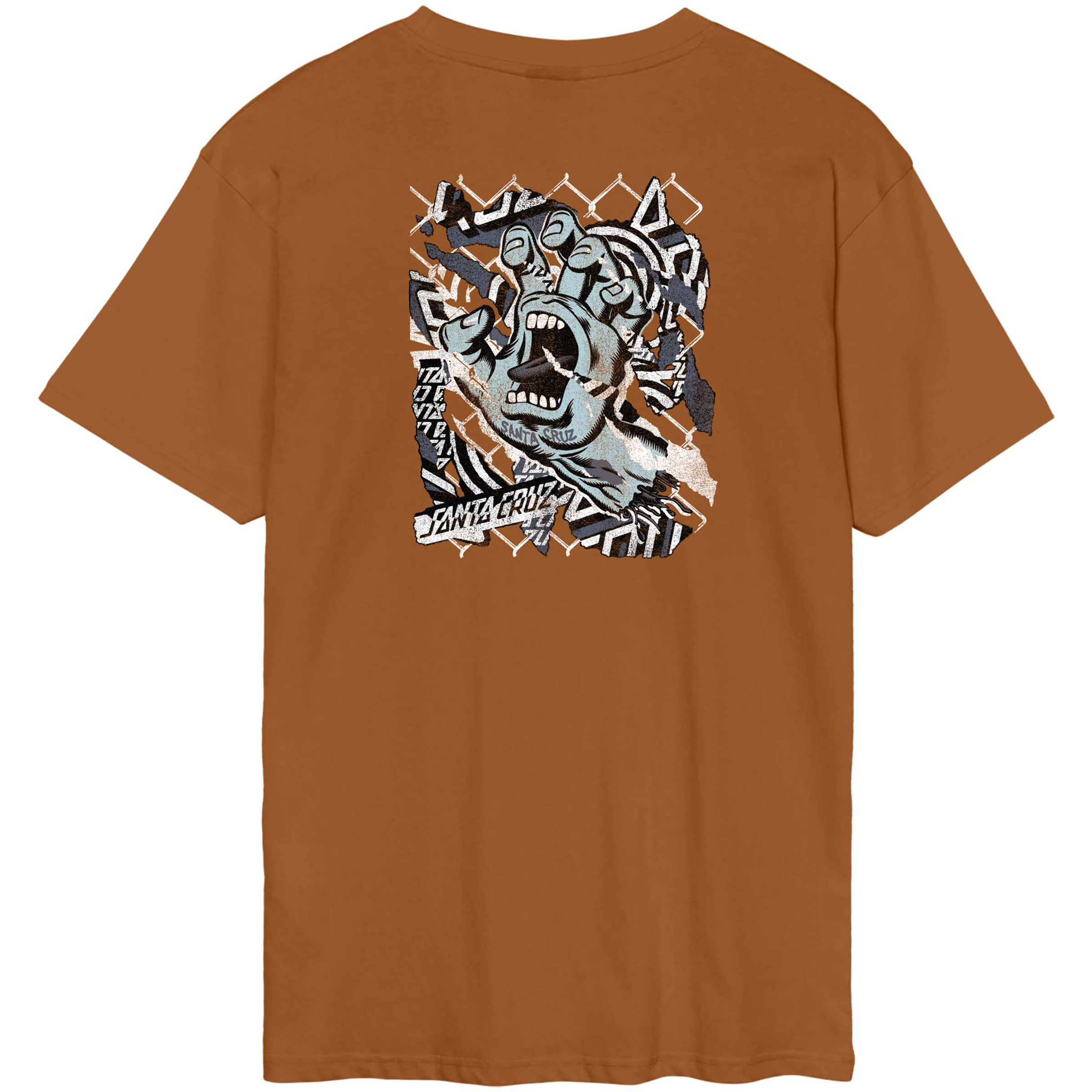 Santa Cruz Damaged Hand Herren T-Shirts braun Größe L Hautfreundlich