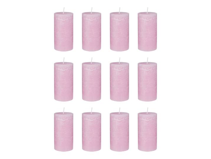 Stumpenkerze RUSTIC 12er-Set 13cm Rosa
