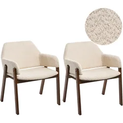 ESSZIMMERSTUHL 2er-Set Bouclé Hellbeige Albion