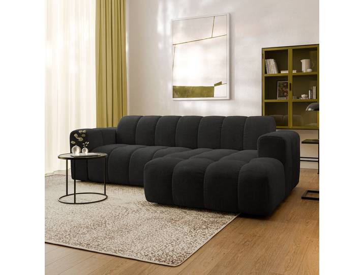 Masseno Ecksofa TISI Moderne Sofa für Wohnzimmer - Schwarz, ARAGON 99