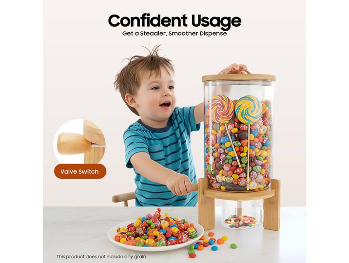 Distributeur de céréales 7,5 L, conteneur hermétique pour aliments secs, organisateur de rangement pour garde-manger et cuisine, distributeur de céréales, riz, noix et bonbons