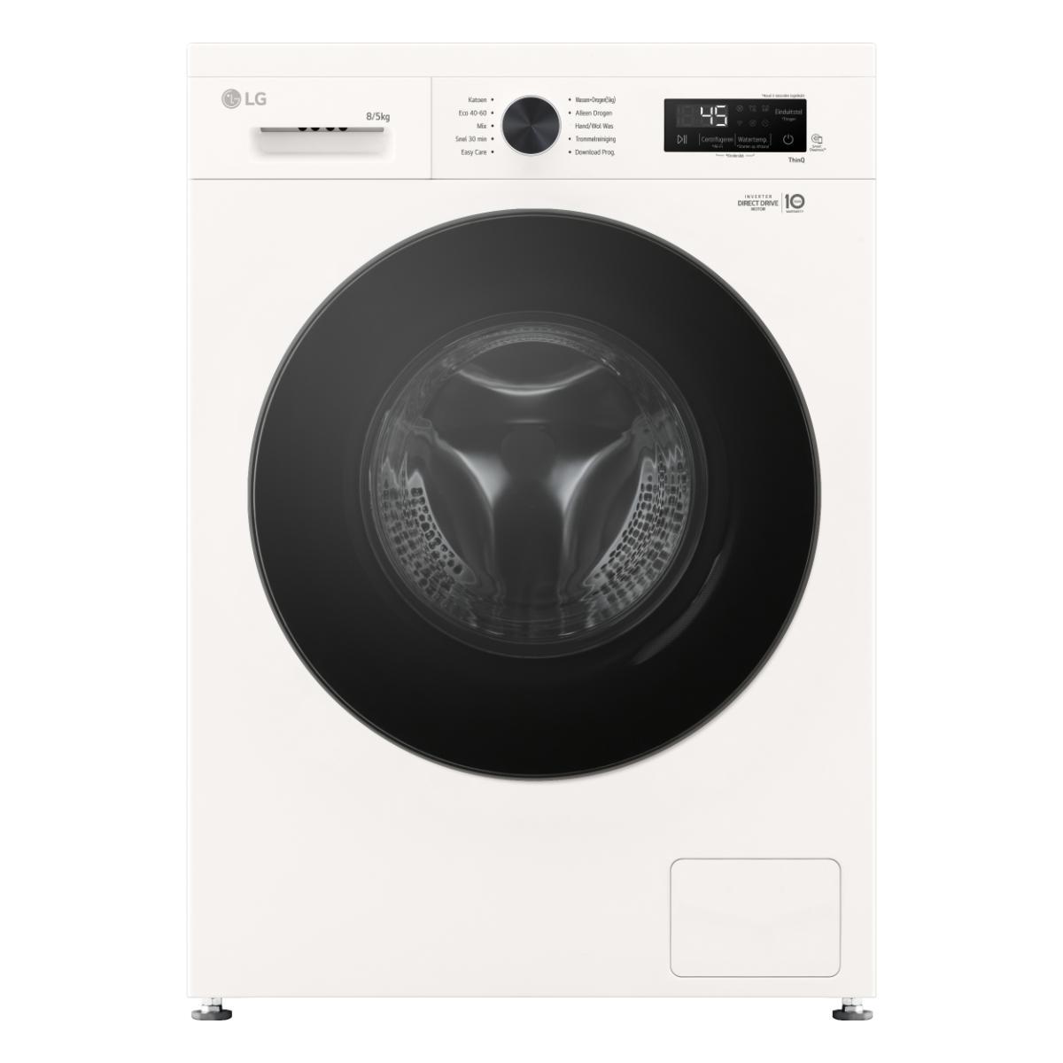 LG W4X1085NWB, Frontlader, Freistehend, Weiß, Links, Schwarz, Schwarz