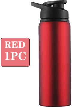 Inspire Picks Metal Portable Water Bottle Leakproof Reusable Sports Cup For Outdoor And Travel red 1pc