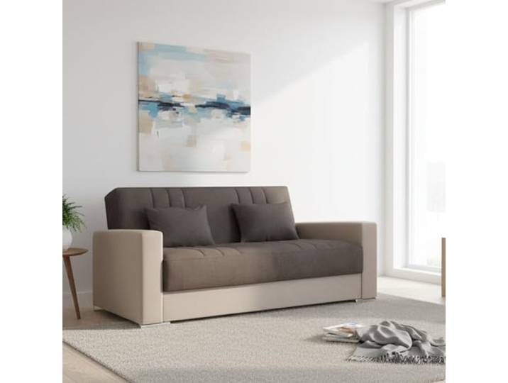 Dmora 3-Sitzer Schlafsofa Sergio 230x96 cm Beige, Stauraum