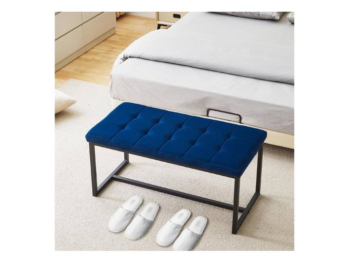 LuxusKollektion Essbank Gepolsterte Sitzbank Blau (1-St)