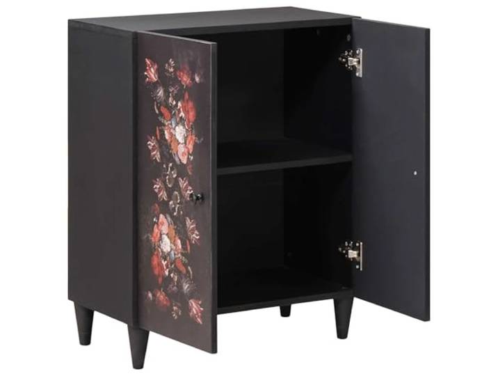 RJPLMFV Aufbewahrungsschrank aus Mangoholz, 60 x 33,4 x 75,1 cm Dekorativer Türschrank, Messinggriffe, Massivholz und Technik, einfache Pflege, ideal für Wohnzimmer