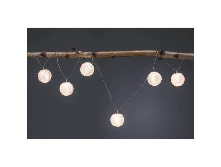 home24 Lichtsnoer Mobile Lampion Ø 7cm wit