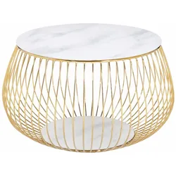 SalesFever »Corby II« Couchtisch Weiß/Gold