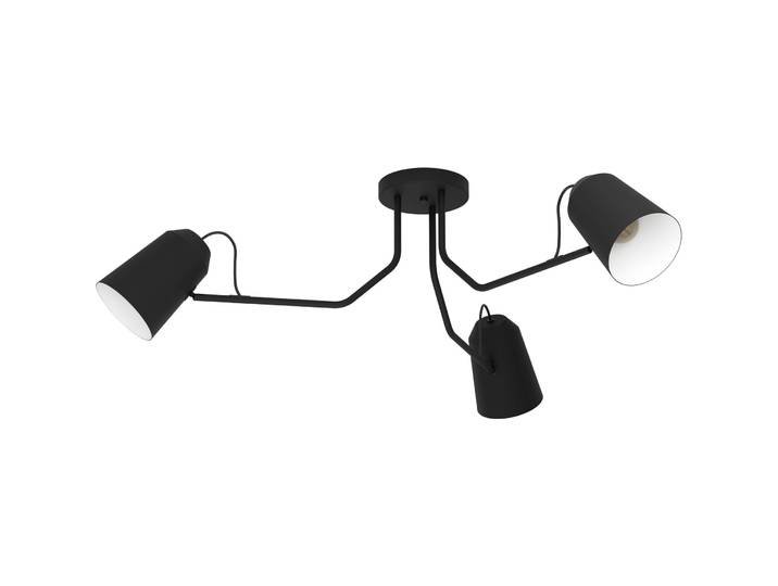 Eglo Deckenlampe Loreto Schwarz/weiss Stahl B 114.5 cm - Deckenlampe