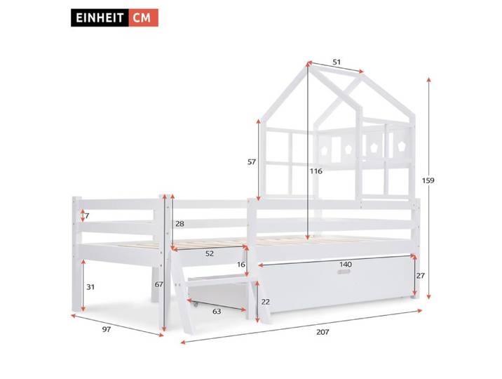 Feuille épaissie Structure de lit Haute qualité nouveau design Home Bed lit d'enfant avec échelle et tiroirs avec cadre à lattes