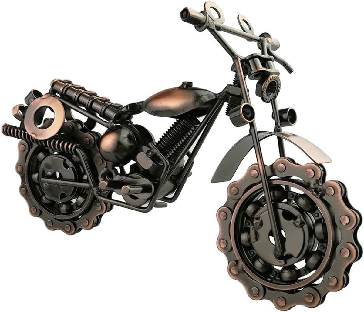 Retro IJzeren Motorfiets Model - Creatieve Metalen Moto Collectie voor Moderne Woondecoratie