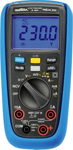 Metrix MTX 204 Hand-Multimeter digital Grafik-Display CAT III 600V Anzeige (Counts): 6000