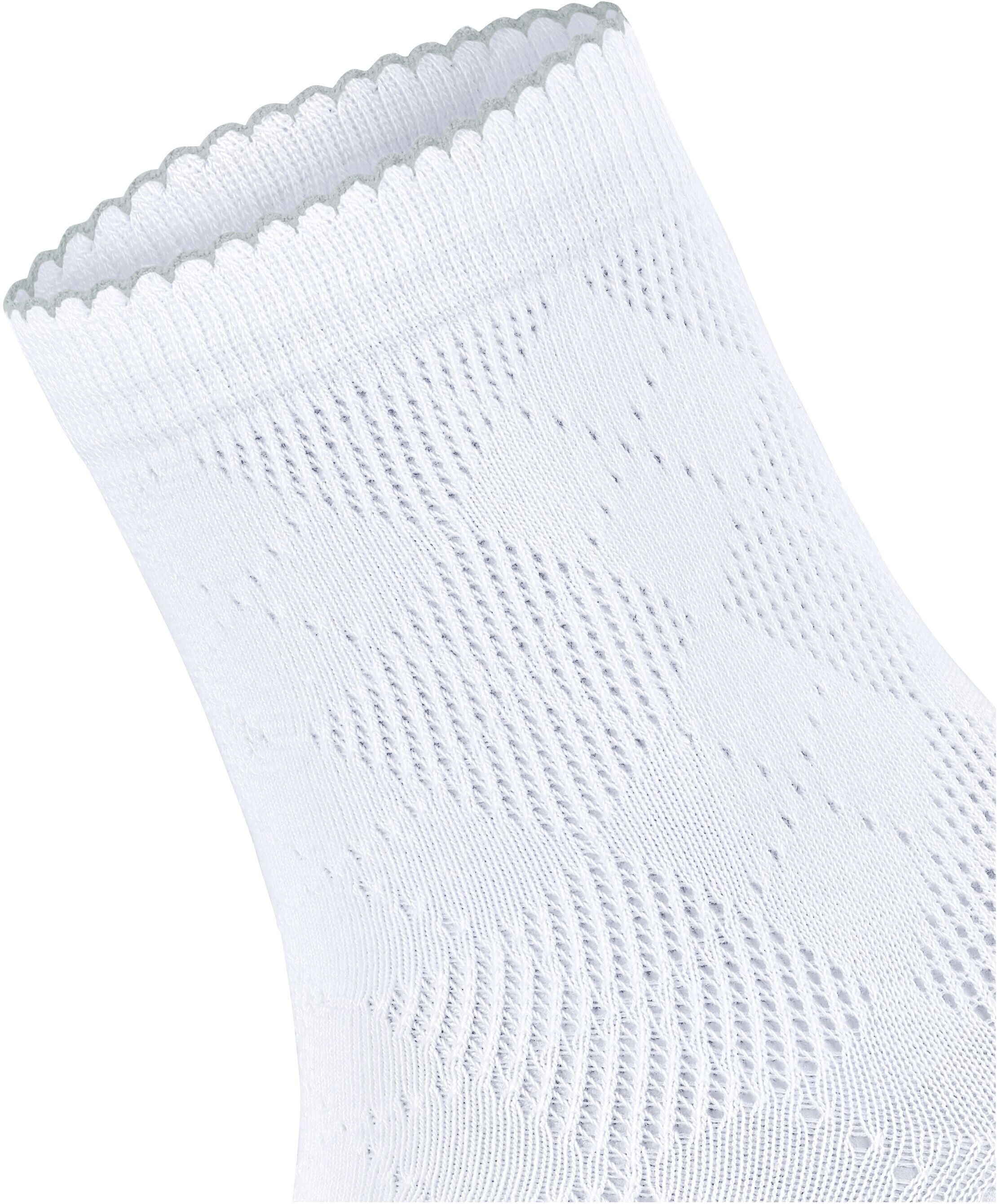 Kurzsocken BURLINGTON "Chelsea", Damen, Gr. 36-41, Sockengröße, weiß, Baumwollmischung, mehrfarbig, Socken Kurzsocken, Einheitsgröße 36-41, elegante Ajour-Musterung