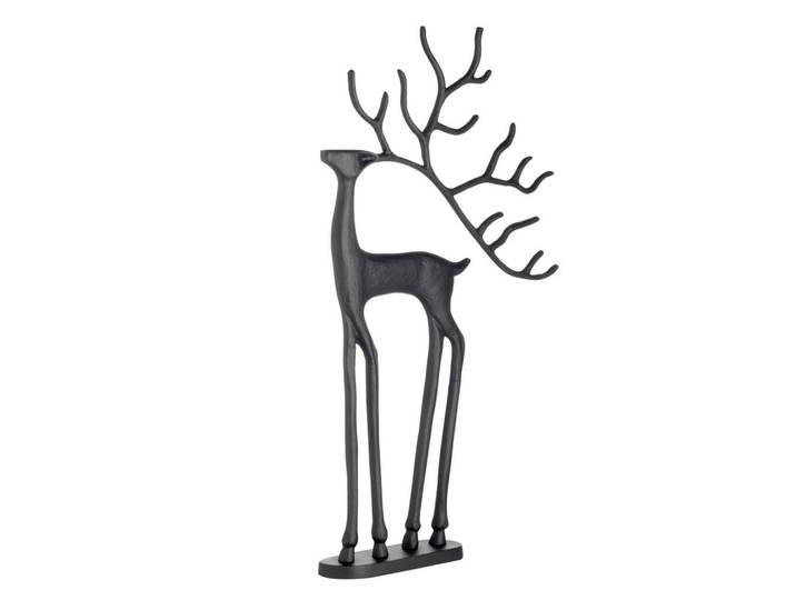 Dekohirsch, Schwarz, Metall, Hirsch, Hirsch, 7.5x69x42 cm, stehend, Dekoration, Dekofiguren & Skulpturen, Dekotiere