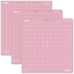 LOKLiK Schneidematte Cutting Mat, FabricGrip, 3 Stück, rosa, 30,5 x 30,5cm, für Plotter