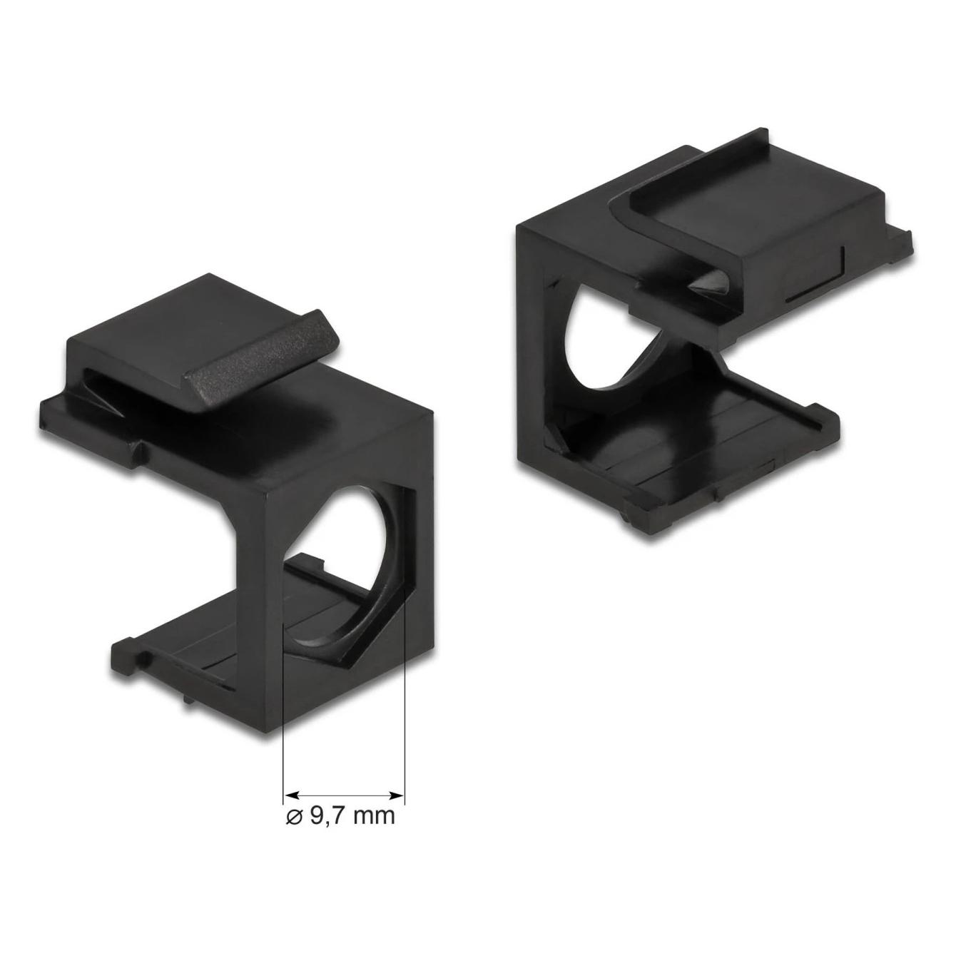 Delock Keystone Abdeckung schwarz mit 9,7 mm Durchführung 4 Stück (Keystone Modulhalter) (86739)