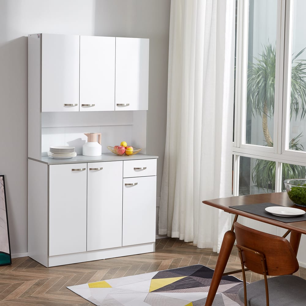 Homcom Armario para cocina 101x39x180 cm blanco