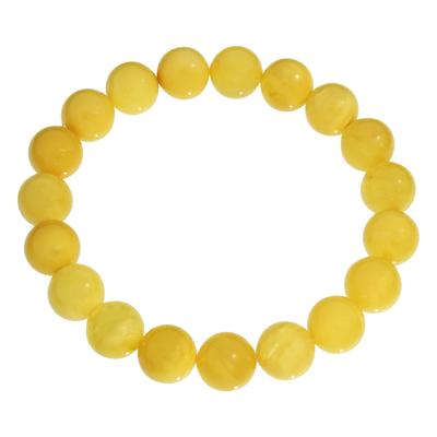 Armband OSTSEE-SCHMUCK "Ostsee-Schmuck Armband Kugel 10 mm Armband Kugel 10 mm", gelb, Armbänder, Damen, 19cm, Bernstein, Armband