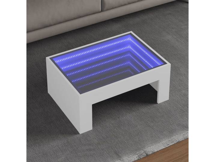 vidaXL Couchtisch vidaXL Couchtisch mit Infinity-LED Weiß 70x50x30 cm