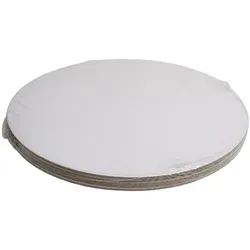 Cakecards rund 25cm weiß 5 Stück - offener Rand