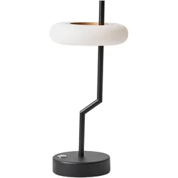 LED-TISCHLEUCHTE Schwarz/Weiß/Heller Holzfarbton Alviela