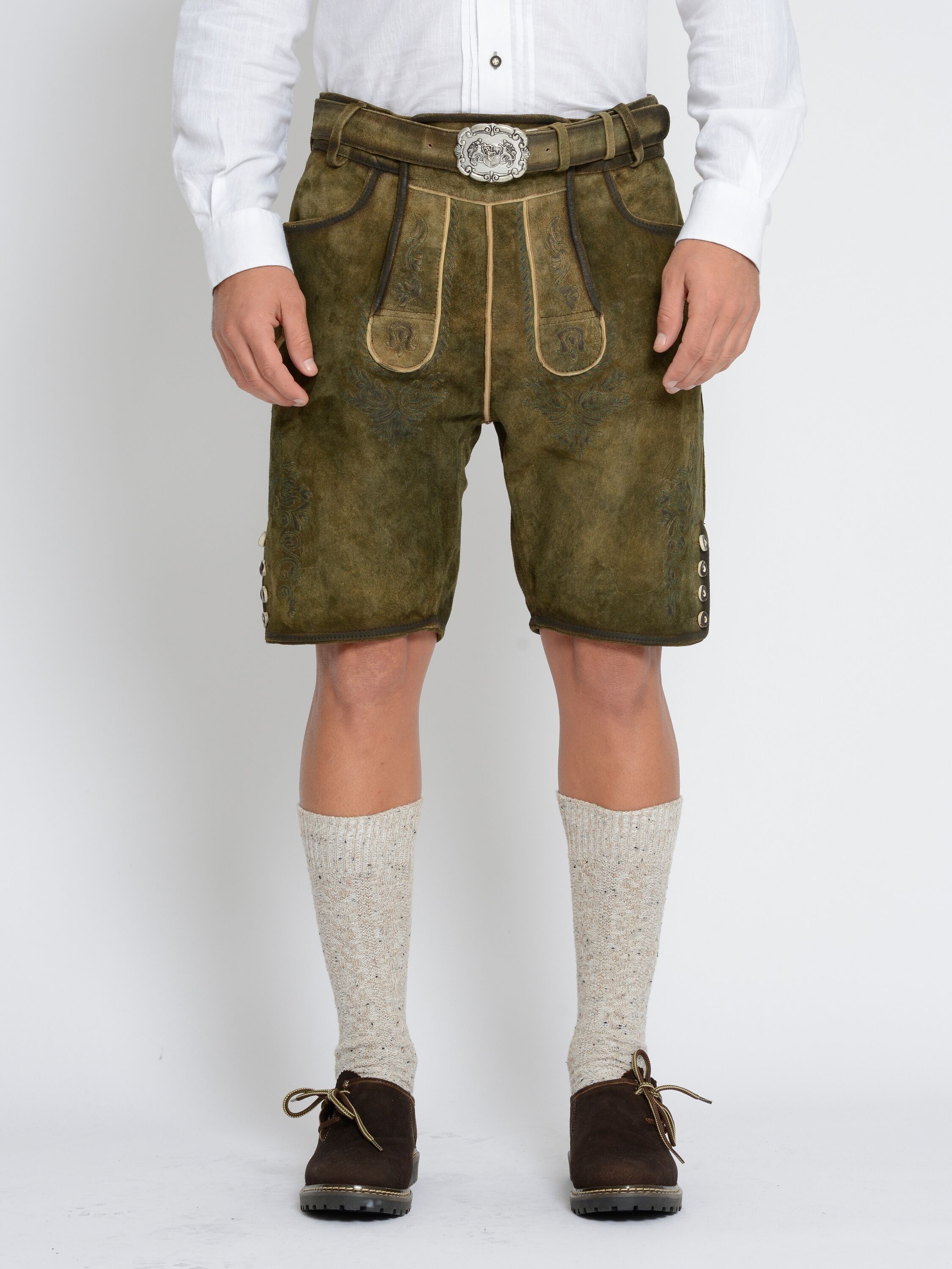 Trachtenhose JCC "Trachtenhose 31023202", Herren, Gr. 60, EURO, braun, Obermaterial: 100% Ziegenveloursleder GOVL., Hosen Trachtenhose