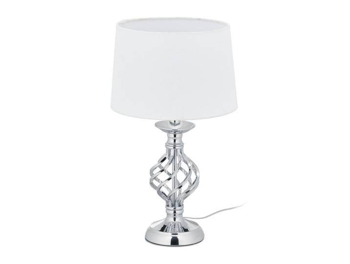 Relaxdays Tischlampe Silber Touch dimmbar 3 Stufen E14, Silberfarben, Metall, Kunststoff, 25x43.5x25 cm, Lampen & Leuchten, Innenbeleuchtung, Tischlampen