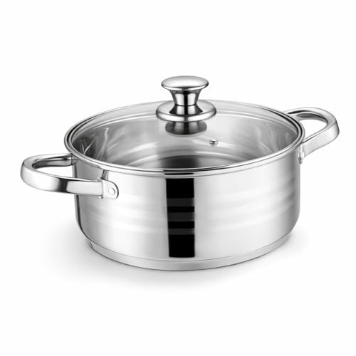 Swiss Haus NC30LP Hapjespan met deksel - RVS - Ø 30 cm - 9,1 l