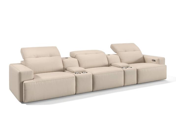 Leder 3-Sitzer SORANO Kinosofa Bigsofa Heimkinocouch 3er Sofa