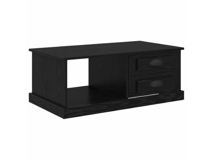 IBUQDDV Couchtisch Schwarz Eichen-Optik 90 x 50 x 35 cm Holzwerkstoff Brett-Regale, Schublade mit Griff, minimalistischer Stil, für Wohnzimmer, Stadtwohnung und Vorort