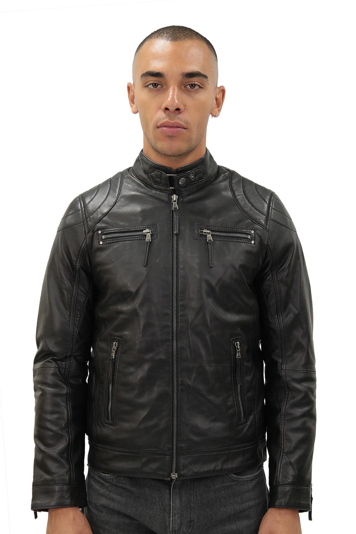 Herren Moto Leder Bikerjacke-Taiwan