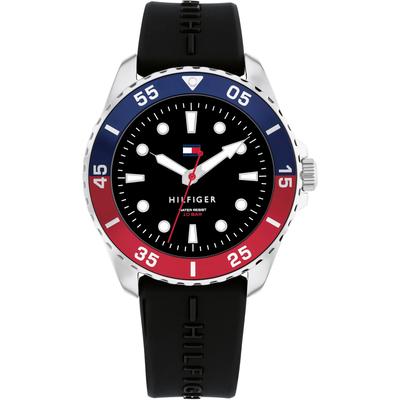 Quarzuhr TOMMY HILFIGER "KIDS", schwarz, Armbanduhren, Kinder, Quarzuhr, Armbanduhr, Kinderuhr, analog, Silikonarmband, Geschenkidee