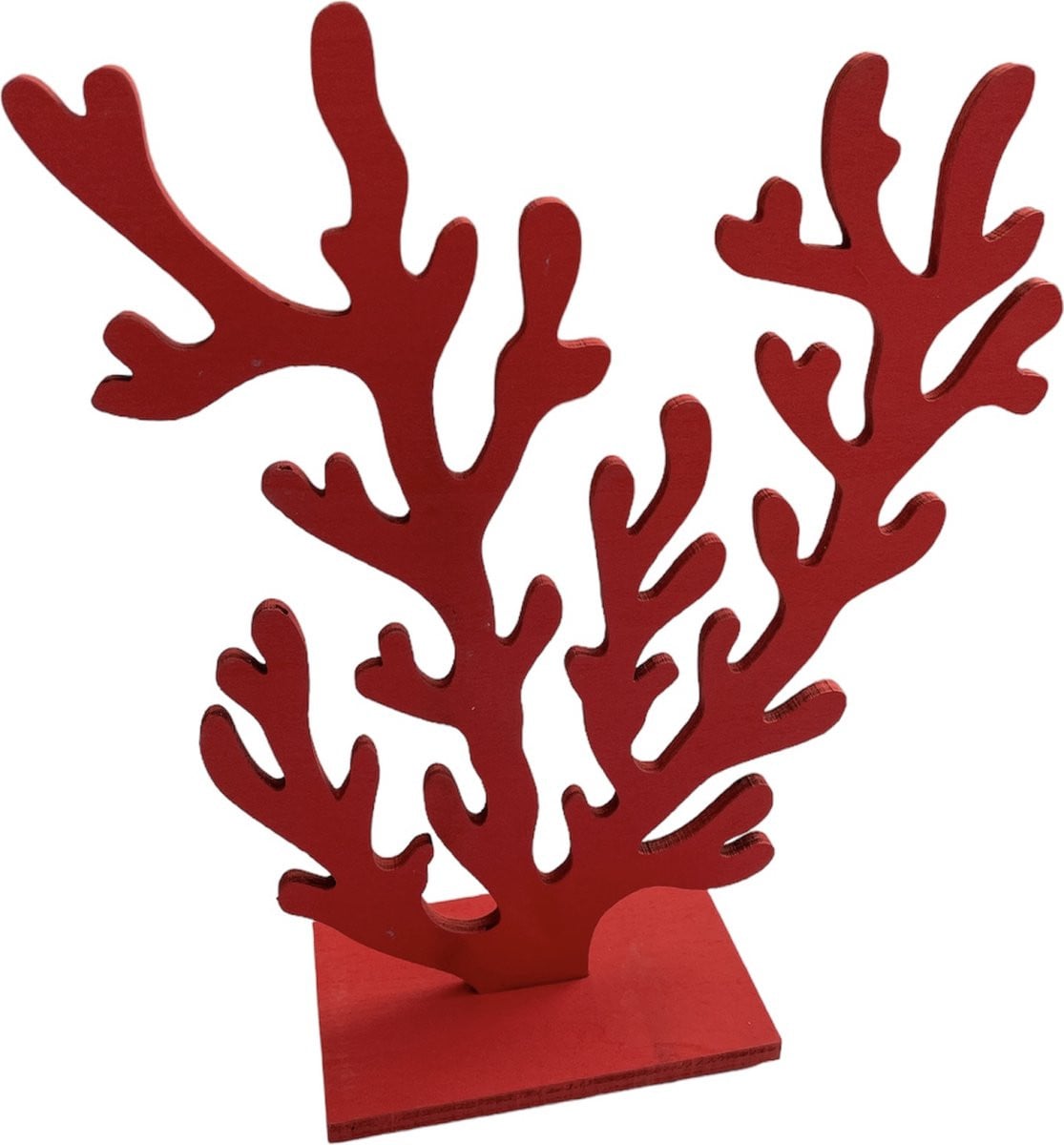Boltze Home Koraal op voet - Rood - Houten decoratie