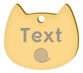 Uplifted Finds Custom Laser Engraved Stainless Steel Cat Face ID Tag gold 390 l