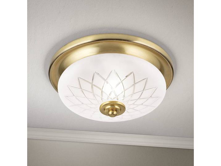 ORION Deckenlampe Porto, dimmbar, bronze / altmessing, für Wohn- / Esszimmer, Glas, Antik, Deckenlampe