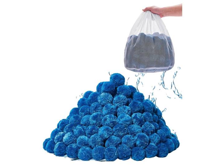 VEVOR Billes de filtre à sable 1\,42 kg\, Billes de filtre de remplacement pour le sable de piscine\, réutilisables\, polyester bleu\, convient pour les piscines\, piscines hors sol