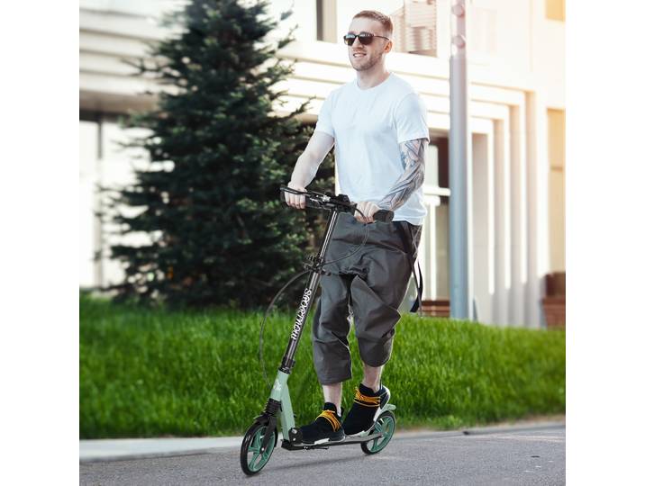 HOMCOM Trottinette Adulte Pliable Vert Alu