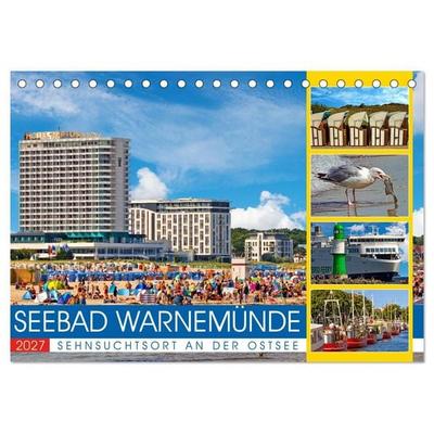 Seebad Warnemünde - Sehnsuchtsort an der Ostsee (Tischkalender 2027 DIN A5 quer), CALVENDO Monatskalender