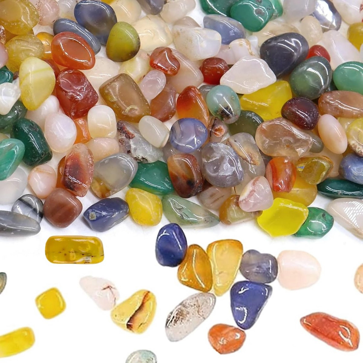200 g natuurlijke edelstenen mix – kleurrijke trommelstenen voor kinderen, decoratie en educatie
